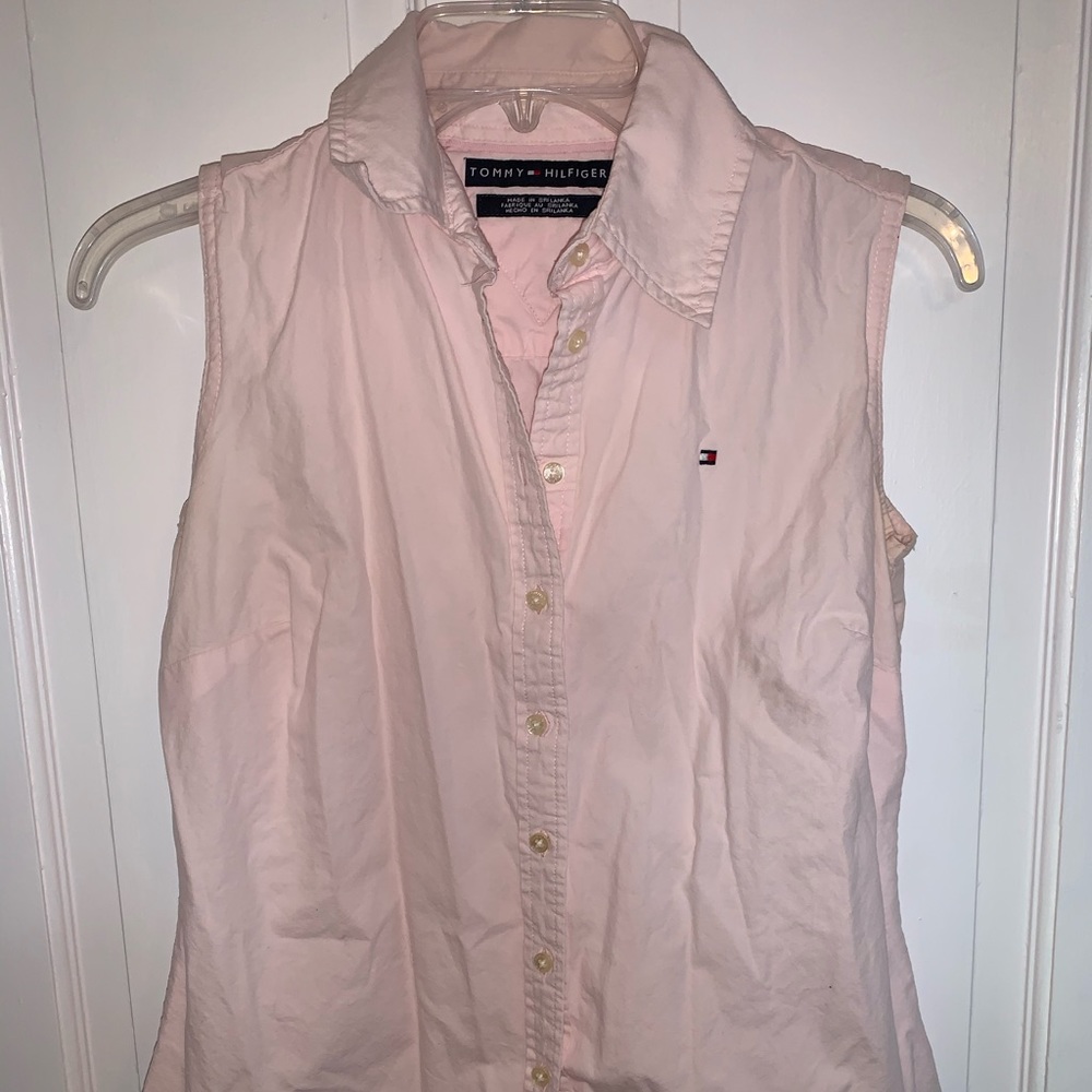 Pink Tommy Hilfiger Button Down Vest